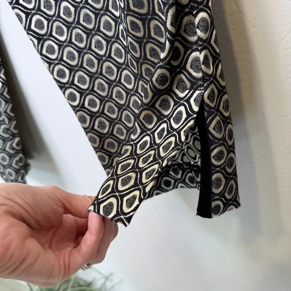Anthro | Metallic Geo Pattern Larkin Jacquard Tapered Trousers Pants - Picture 9 of 13